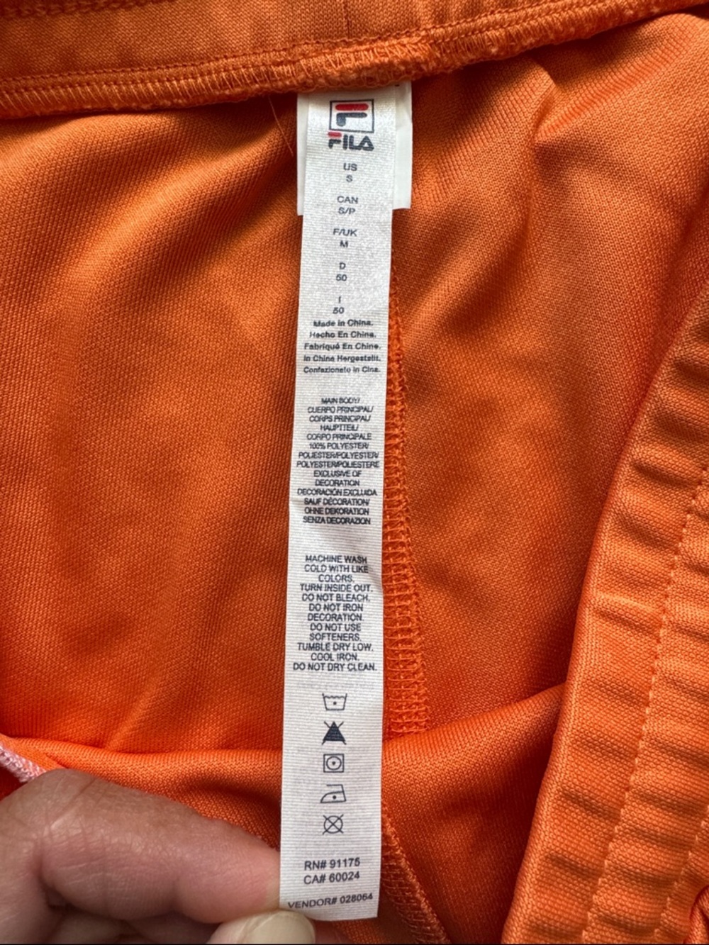NWT Men’s Fila Groundbreaker Knit Short Orange/White Size S - Picture 8 of 13